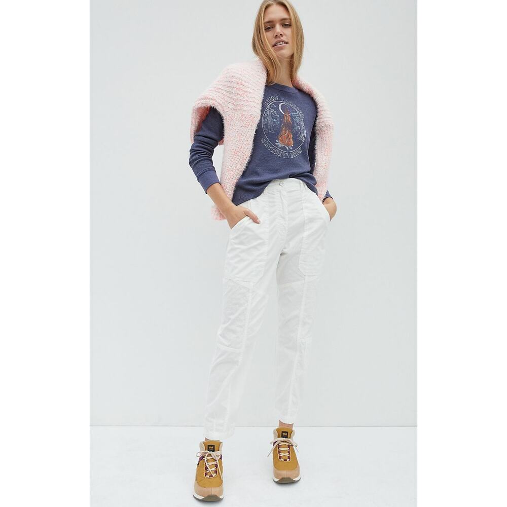 Maeve by Anthropologie Alyx White Cargo Utility Pants Women's US 6 High Rise